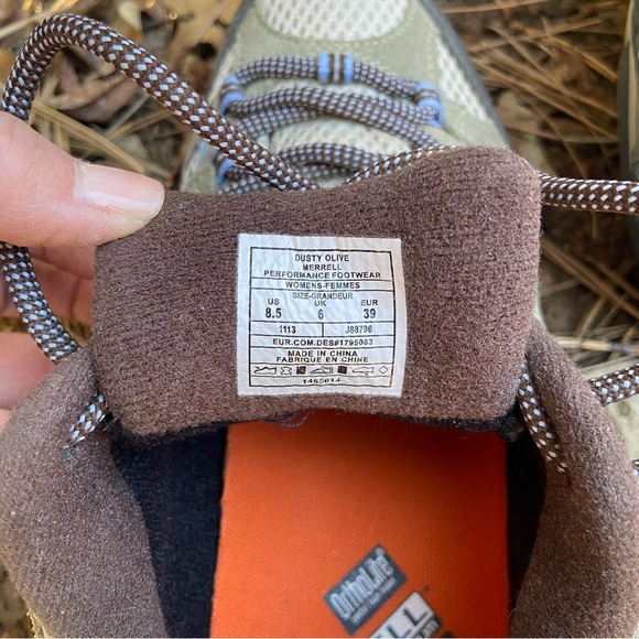 Merrell Waterproof Rugged, All Terrain Hiking Shoes in Gray + Dusty Olive - Picture 4 of 13